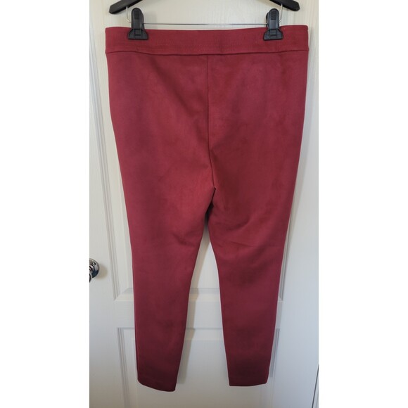 Women's LOFT Leggings in Faux Suede Red Pants - Picture 2 of 4